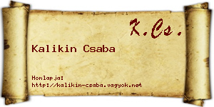 Kalikin Csaba névjegykártya