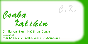 csaba kalikin business card